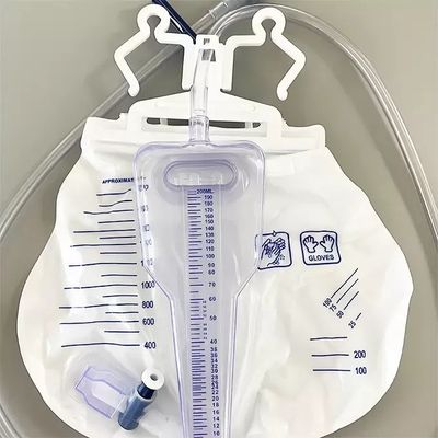 Sac externe médical 2000ml d'urine d'urine de drainage de sac d'urine de système jetable de mètre