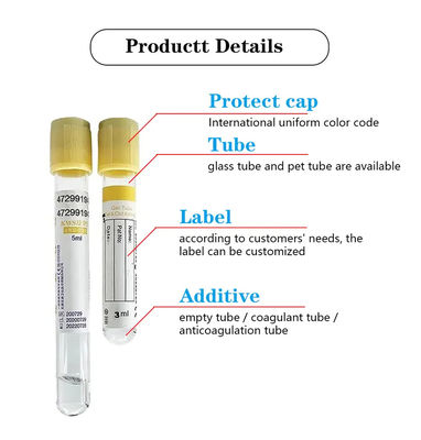 Disposable Vacuum Blood Collection System Tube Gel & Clot Activator Tube Type PET