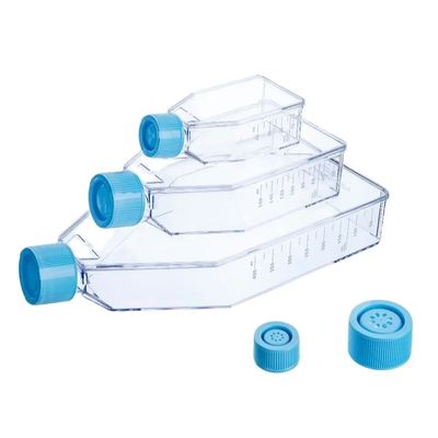 Sterile Plastic Cell Culture Bottle With Vented Cover Cell Culture Flask T25 T75 T175