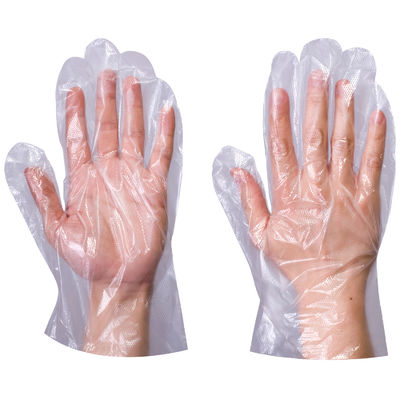 Gants jetables transparents en plastique en polyéthylène HDPE PE pour hôpital et ménage
